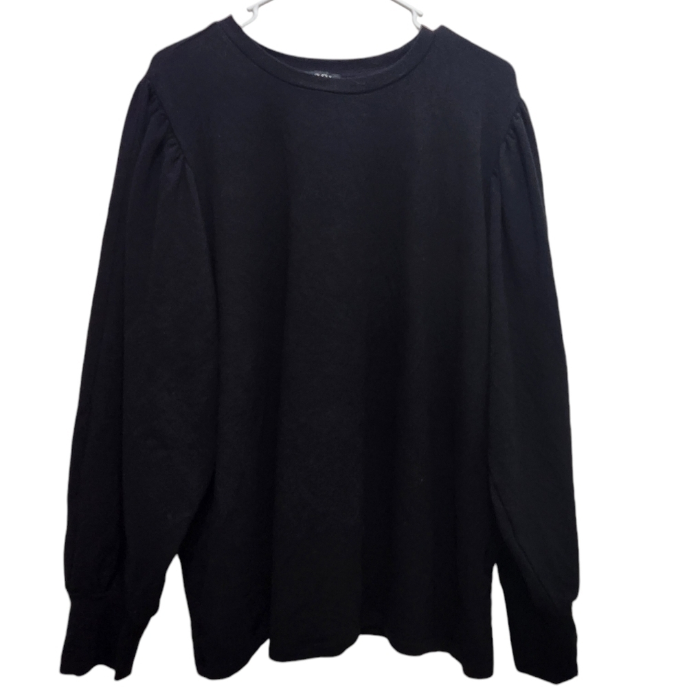 Eloquii Balloon Puff Sleeve Sweater Black Plus Size 18/20 Office Career
